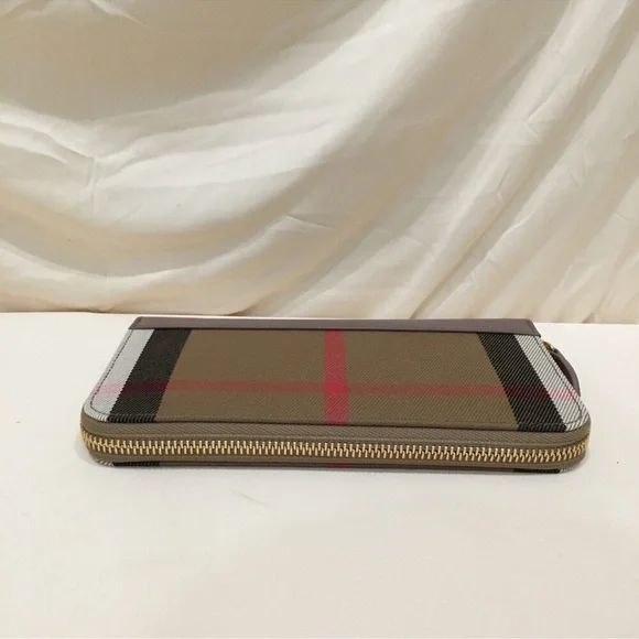 NWOT Burberry Brown Purple Long Leather Wallet - Picture 4 of 10